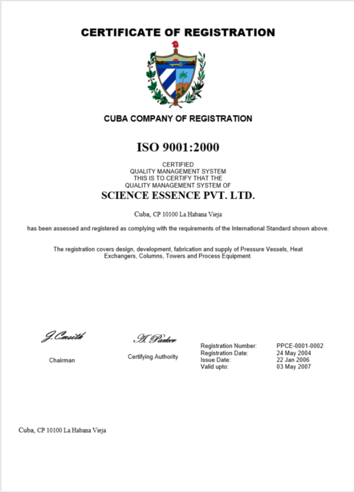 Cuba certificate of registration Word and PDF template